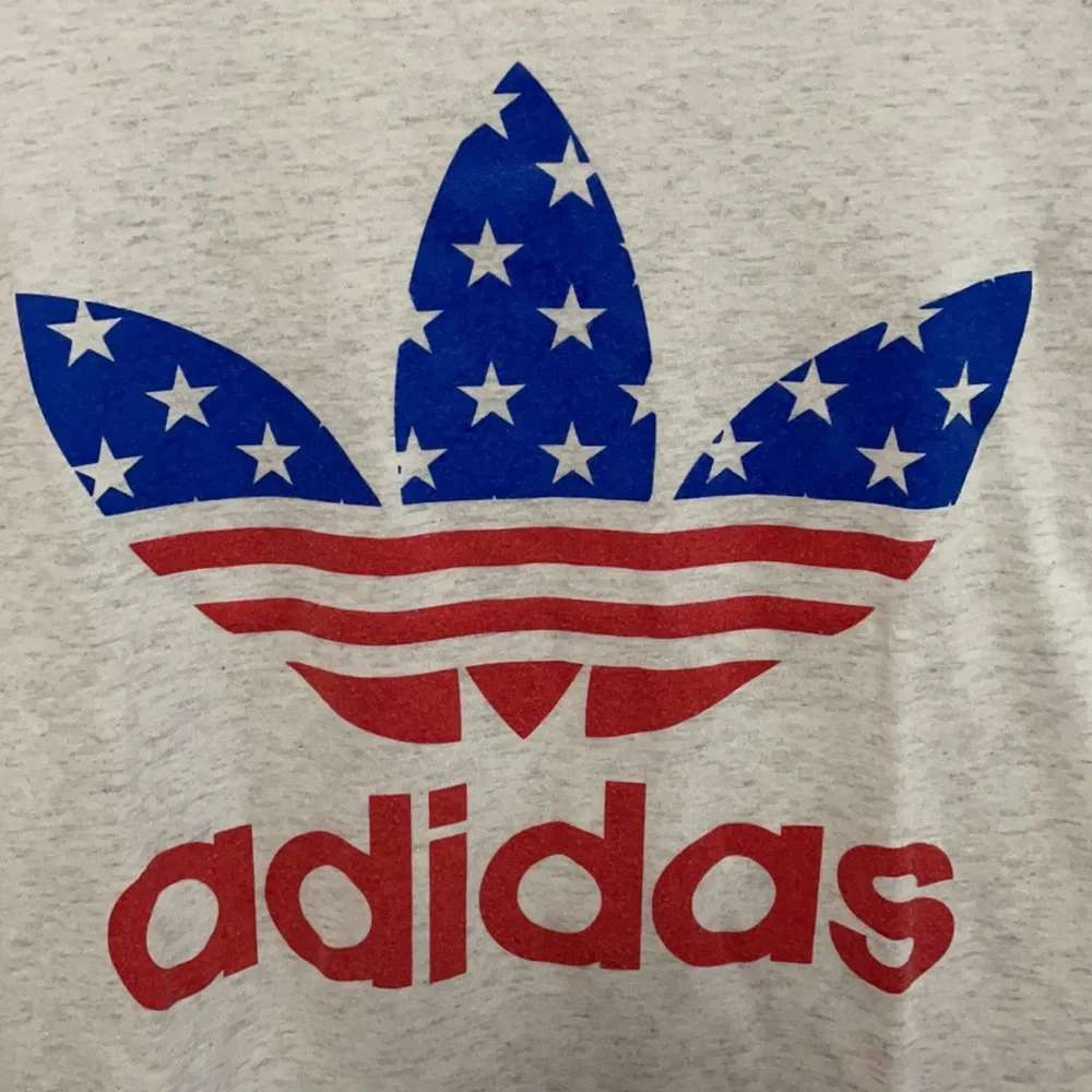Adidas Trefoil Women American Flag Logo Tee - Picture 2 of 3